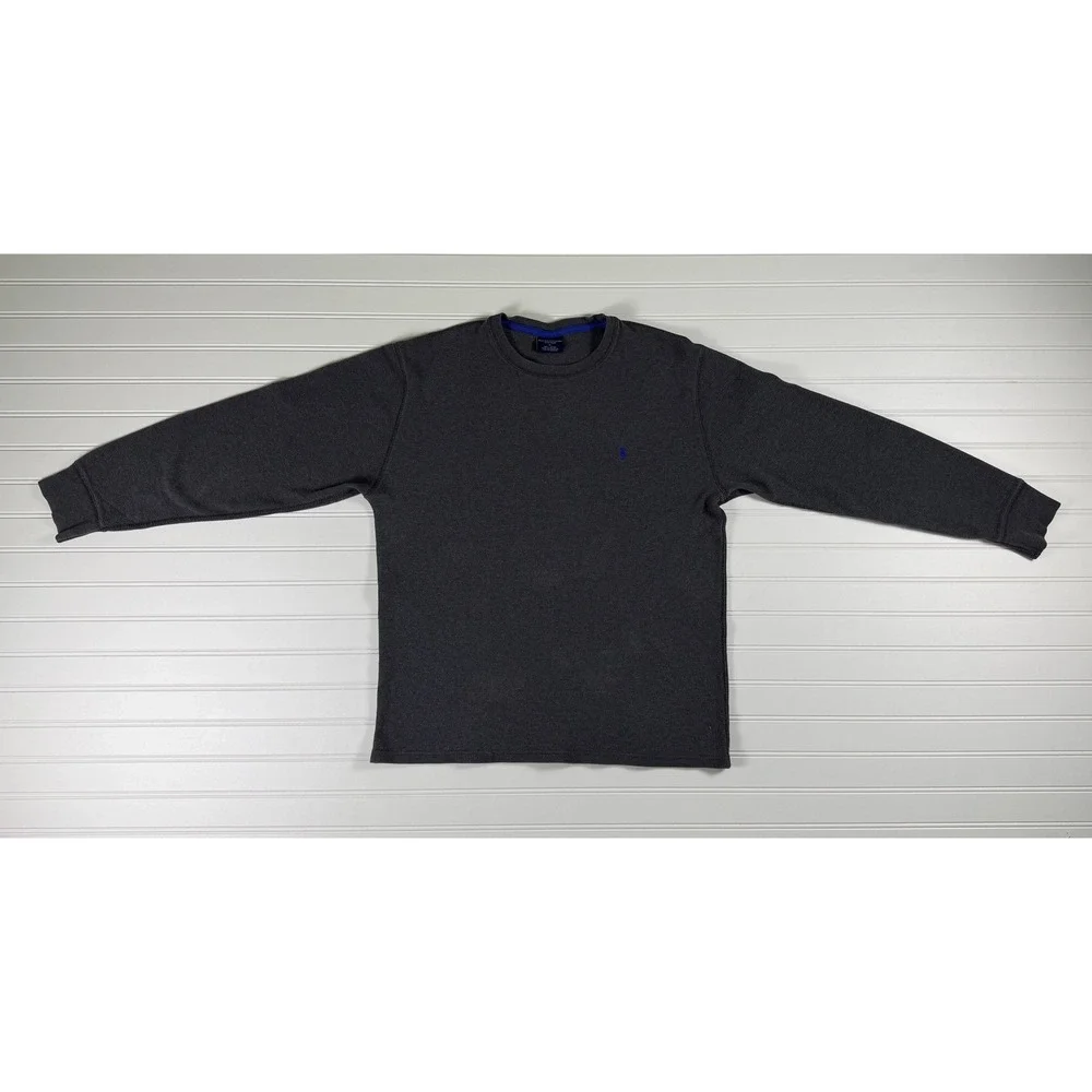 Polo Ralph Lauren Men's Gray Waffle Knit Long Sleeve Sleep Shirt Top‎ XL